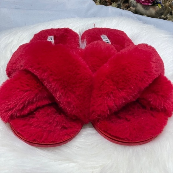 Criss Cross Slipper torrid faux fur red - Picture 5 of 10